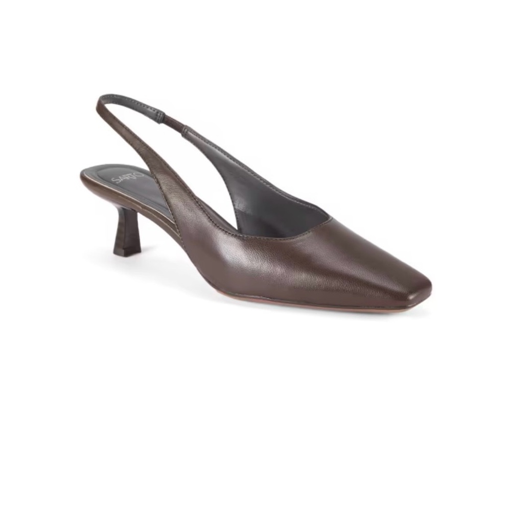 Franco Sarto Dark Brown Slingback Heels BRAND NEW IN BOX